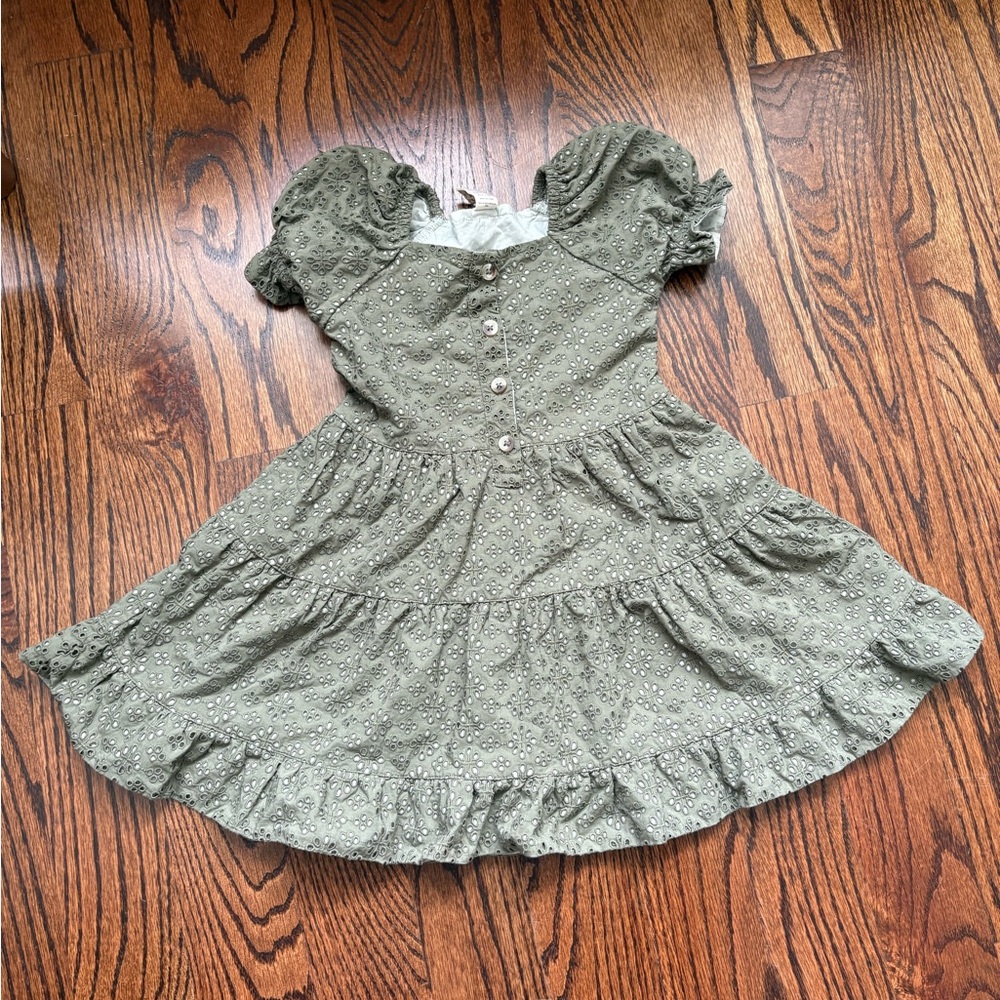 Kate Quinn Forest Green Eyelet Baby Dress